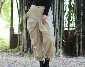 pants/Funky Pants Linen/cotton Pants137/long pants/capri pants/elegant pants/linen/black/brown/blue grey/purple/hippie/funky/M/L/XL/