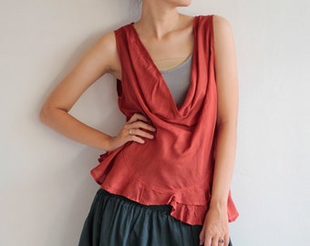 1180 Sleeve less Blouse Mixed silk M,L,XL  silk tank top summer vibe
