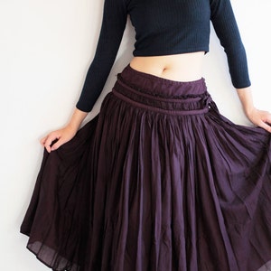 Hippie Maxi skirt full length two layered Linen/cotton   M,L,XL