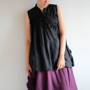 Blouse/Tank top....Black No.14 and more colour available cotton mixed silk M 1138 image 1