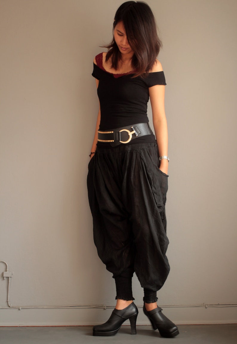 PantsFunky harem Pants long pants.Linencotton fits M-L size Bohochicfunkydrawstring..Elastic waist 428