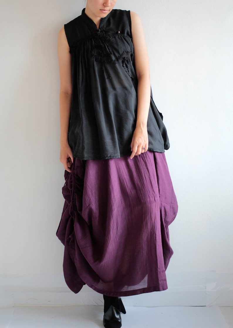 Blouse/Tank top....Black No.14 and more colour available cotton mixed silk M 1138 image 1