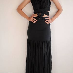 Maxi Dress funky elegant mix silk1190...1 dress 10 ways to wear S-L image 2