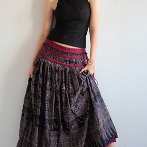 Maxi Skirt 2 Layers Full Length Hippie/chic/boho/......cotton - Etsy