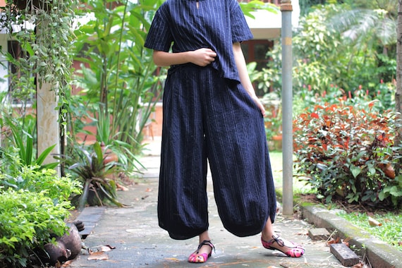 100% Cotton Pants/wide Relax Pants Hand Embroidery (136) One