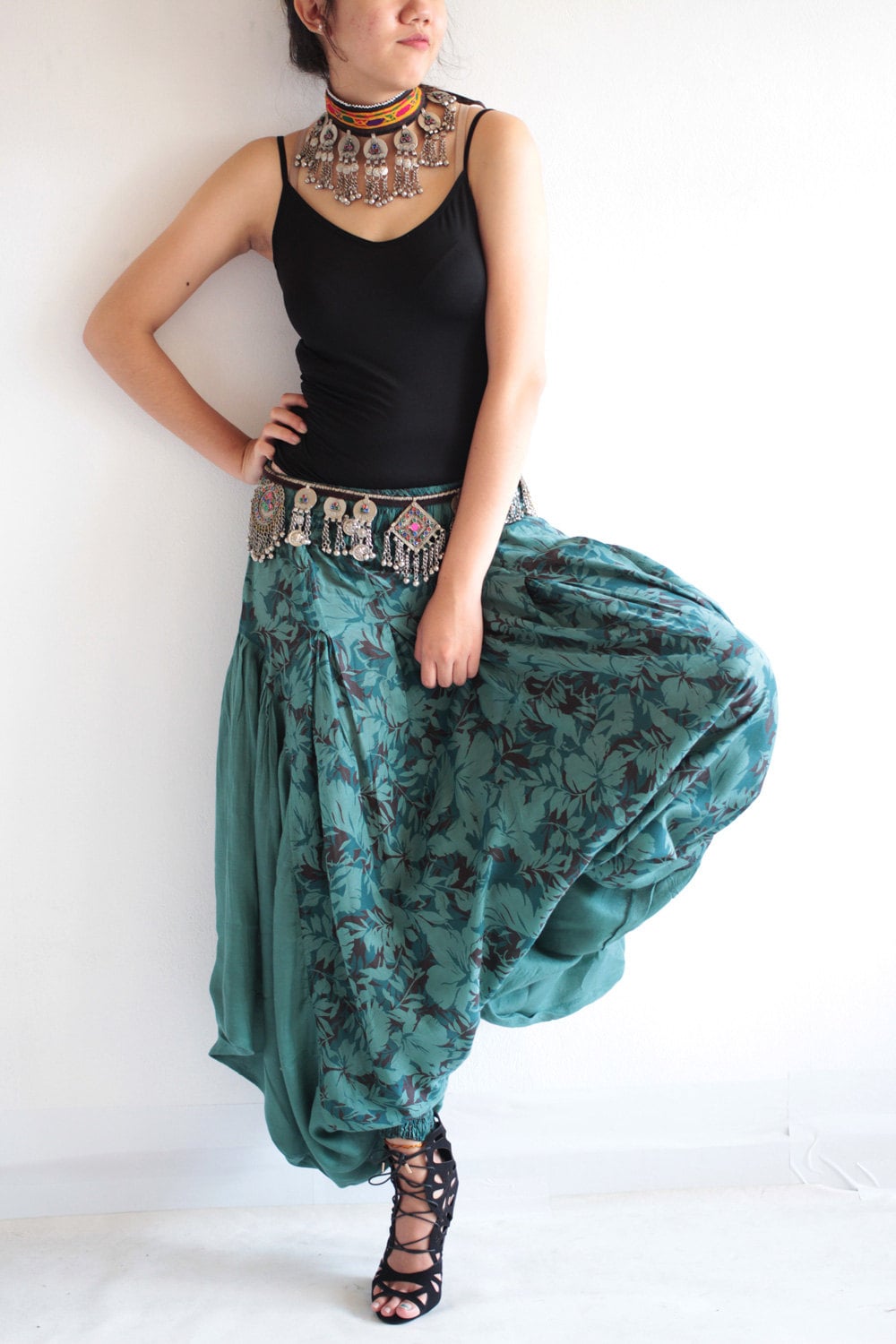 Pants/harem Pants..1135 Mix Silk M and L /harem - Etsy