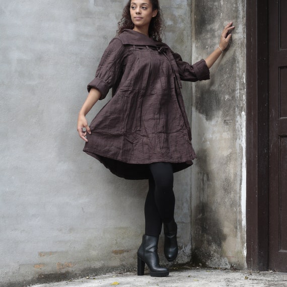 Winter Dress Knee Length 100% Cotton Hand Stitches Two Layer One Size M-XL  1813 -  Finland