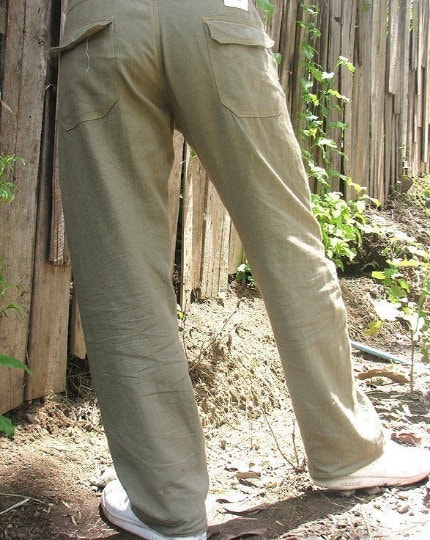 Men's 100 Percent Hemp Pants Natural Colour (1434) XS,S,M,L