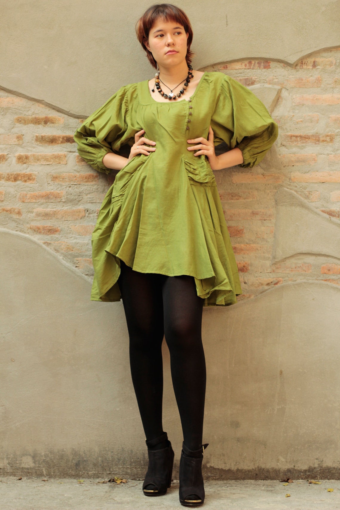 Euro Cut Outs LS TNeck Tunic Asymmetric Skirt