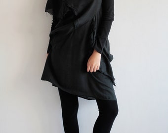 100 cotton Tunic Mini dress/winter dress  (fits S- M)  7026
