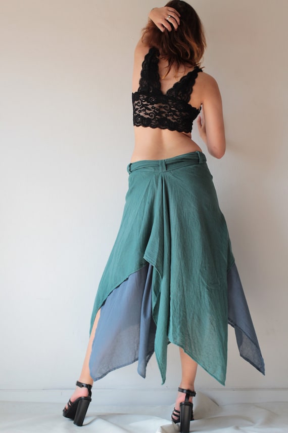Skirt Two Colours Combination Linen/cotton S-L colour - Etsy