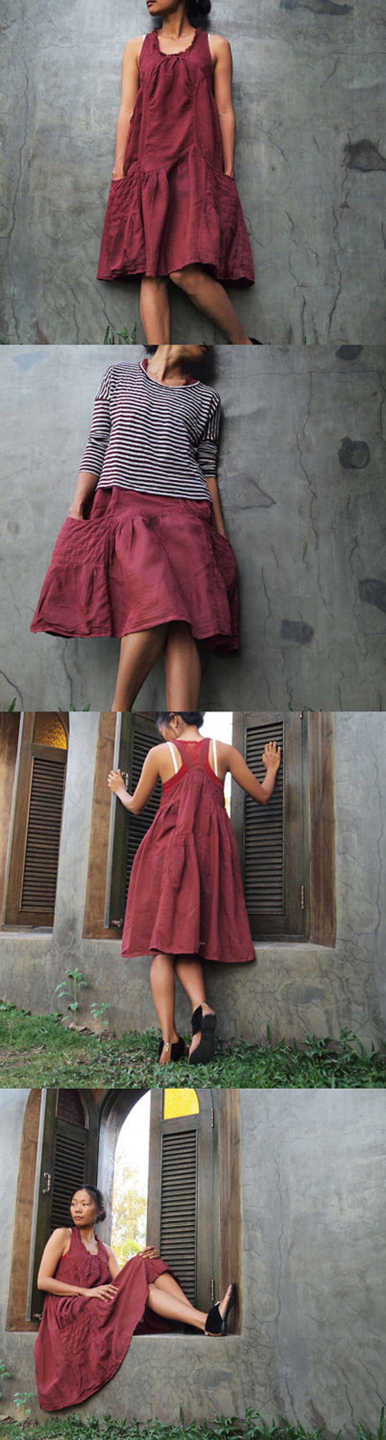Mini dress.05..Dark red mix silk XL,XXL,XXXL available in all colour image 4