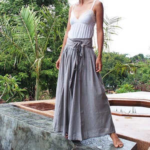 Wide Pants cotton mixed with silk in 2 sizes (244)