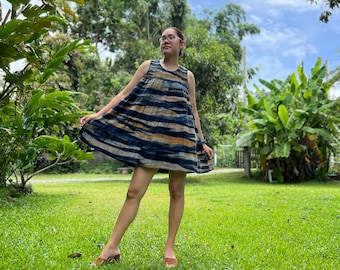 Tie Dye Mini Dress, 100% Cotton, One Size