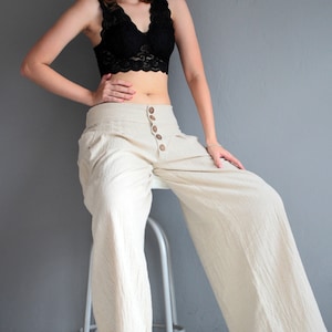 Pants..Low waist, wide leg long Pants custom made size and colour, And More avalible in size S,M,L,XL 1416 image 2