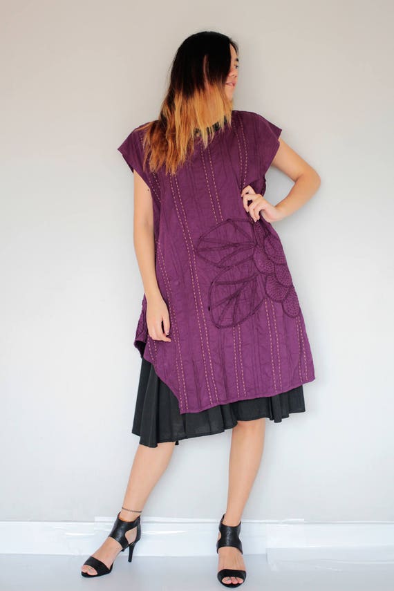 Layers Dress Two Colour Combination Purple/black 1160 - Etsy Hong Kong