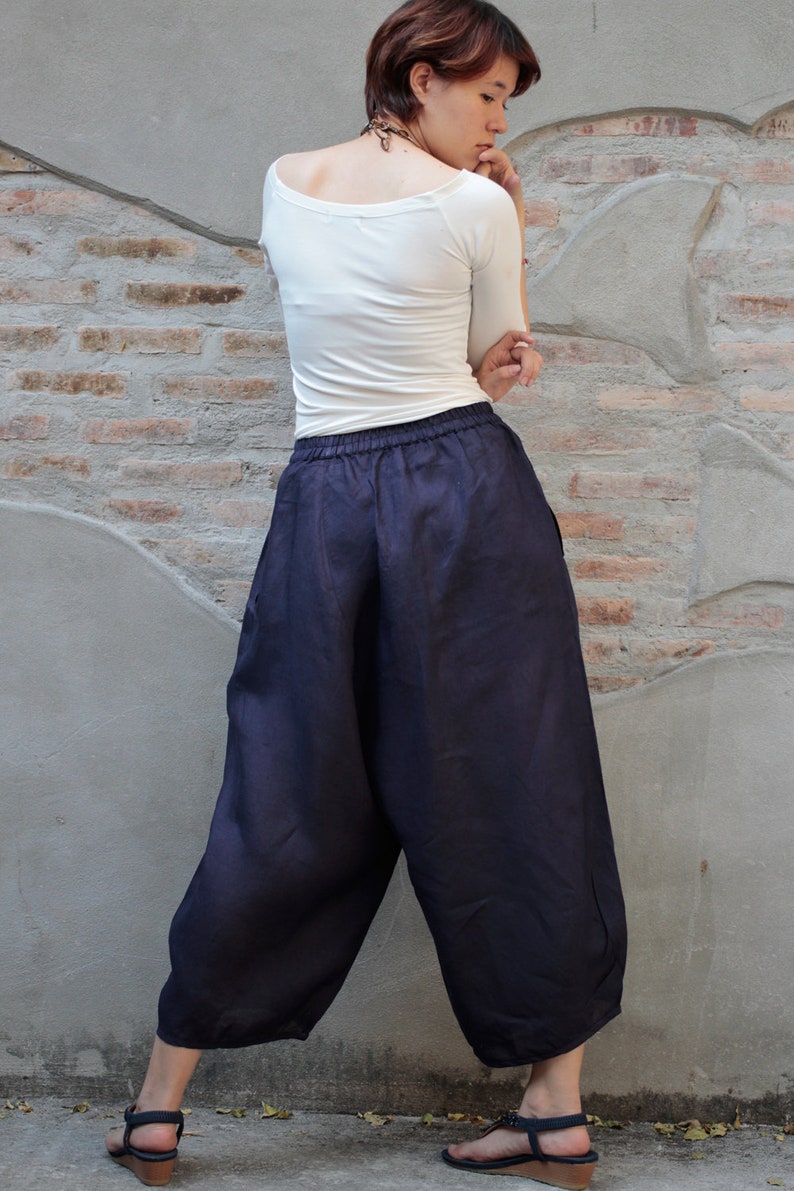 Pants/Capris length Linen Pants 135A / Harem Pants / Summer Pants image 4