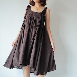 Dress 100% cotton dress one size1446 dark brown