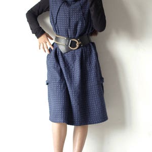 Dress/Turtle neck dress patterned fabric knee length D1403 image 7
