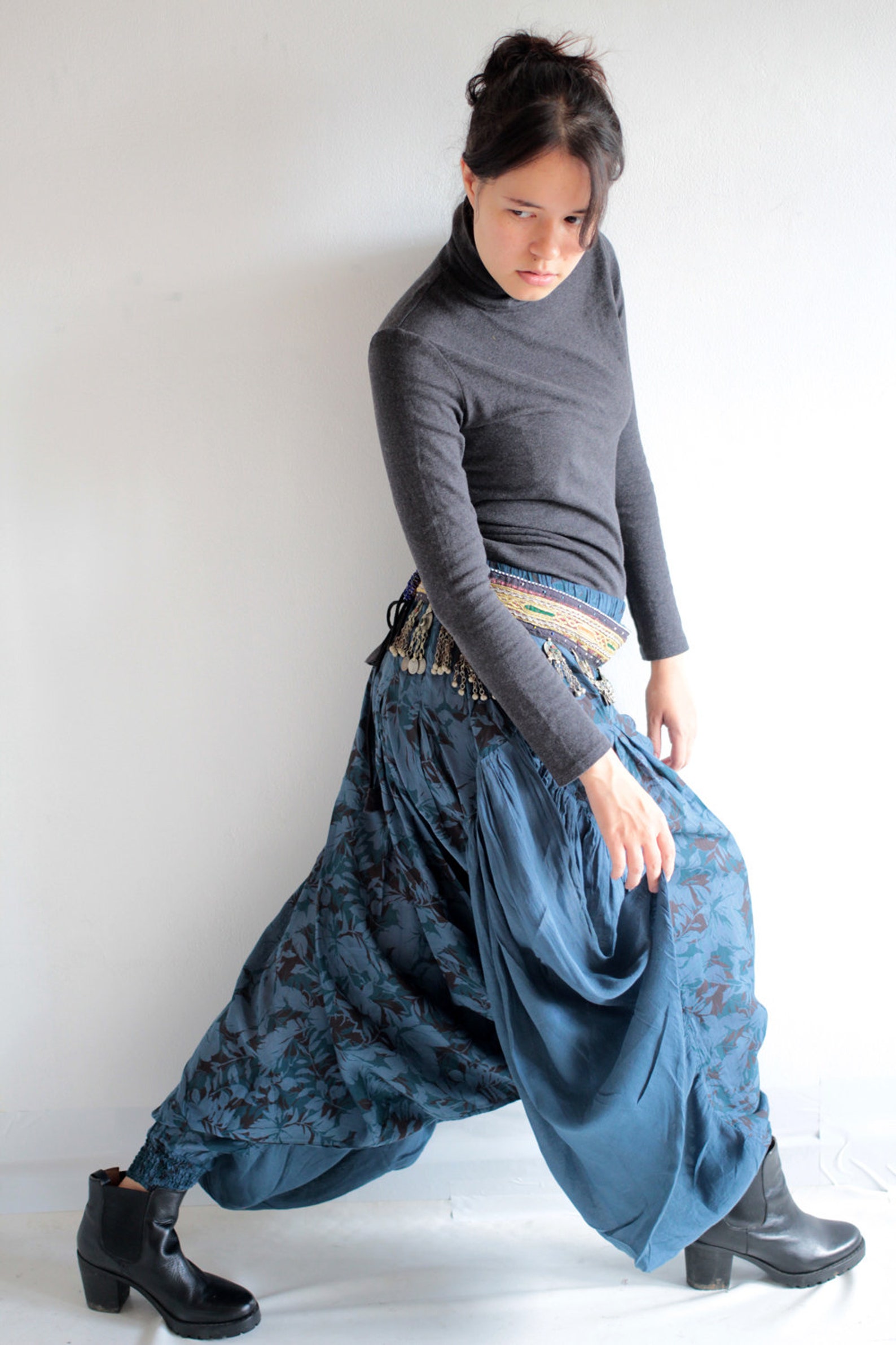 Luciano Soprani Silk Harem Pants