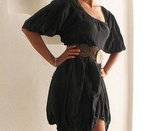 Mini Dress...Black mix silk All colour all size (349)
