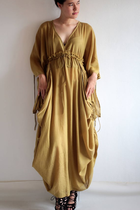 Maxi Dress Cotton Mix Silk 366 Fit M L Bohemian boho long Sleeve. Mix Silk 366 Etsy