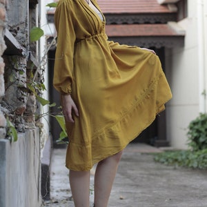 Robe mi-longue 1423 en coton mélangé à de la soie taille unique image 3
