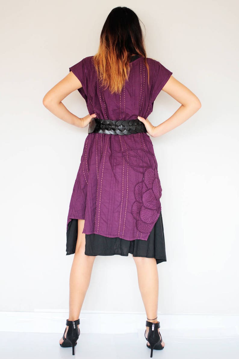 Layers dress two colour combination Purple/Black 1160 Etsy
