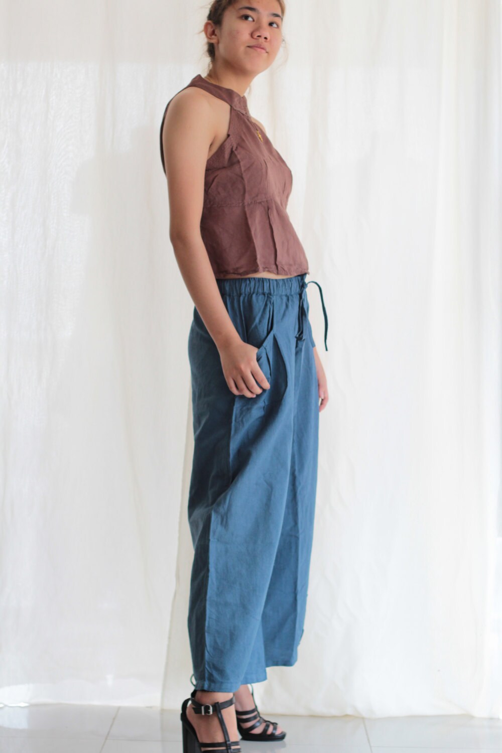 Pants/take a Walk Long Pants 1427 Chambray Linen Available in - Etsy