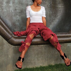 Pants/Funky harem pants...(photo colour No.3 rose red)/Funky pants /hippie pants / long pants /  (3 sizes M,L,XL)(1128)