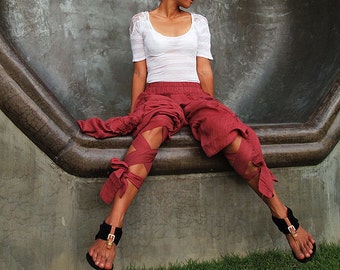 Pants/Funky harem pants...(photo colour No.3 rose red)/Funky pants /hippie pants / long pants /  (3 sizes M,L,XL)(1128)