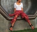 Pants/Funky harem pants...(photo colour No.3 rose red)/Funky pants /hippie pants / long pants /  (3 sizes M,L,XL)(1128) 