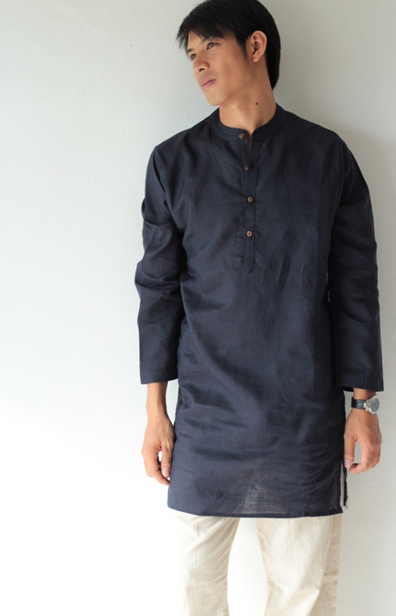 Men's Shirt % Linen Djellaba B 5707 Etsy