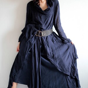 Elegant long Dress... thin 100% cotton / long sleeve / blouse /Boho/1133 One size image 5