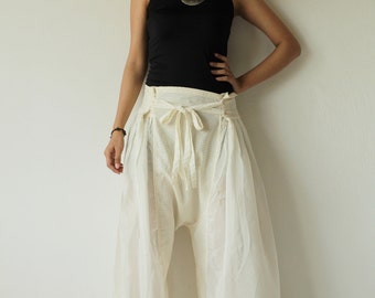 ready to ship Pants/Wide Pants cotton mixed with silk in 2 sizes / boho /hippy/ long pants/ wide leg /bloomers(244)