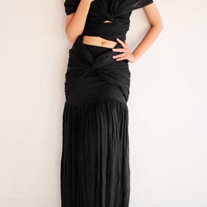 Maxi Dress funky elegant mix silk1190...1 dress 10 ways to wear S-L image 4