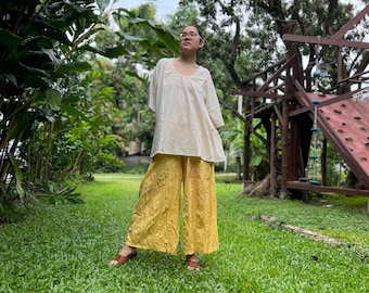 Oversized Cotton Blouse: Sahara Breeze Style - Fits Most
