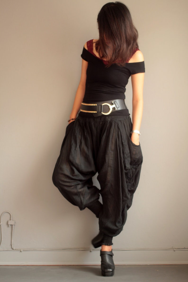 PantsFunky harem Pants long pants.Linencotton fits M-L size Bohochicfunkydrawstring..Elastic waist 428