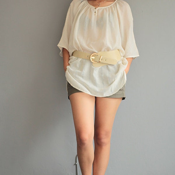 Bat wing blouse Linen/Cotton1444