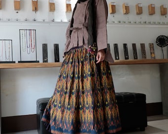 1478 Gonna lunga 2 strati lunghezza intera hippie/chic/boho/......cotone stampato