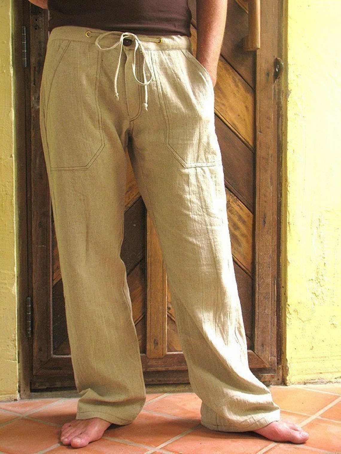 Men's 100 Percent Hemp Pants Natural Colour 1434 Etsy