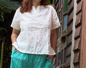 100% Cotton Handmade Blouse – Soft & Breathable Women’s Summer Shirt