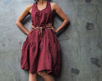 Mini dress...Dark red mix silk (one size fit L-XL) 05