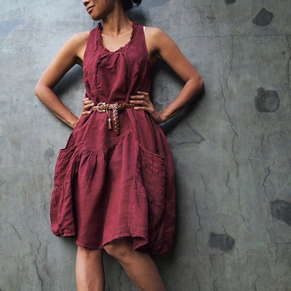 Mini dress.05..Dark red mix silk Xl  ,XXL,XXXL available in all colour