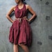 Mini dress.05..Dark red mix silk XL,XXL,XXXL available in all colour 
