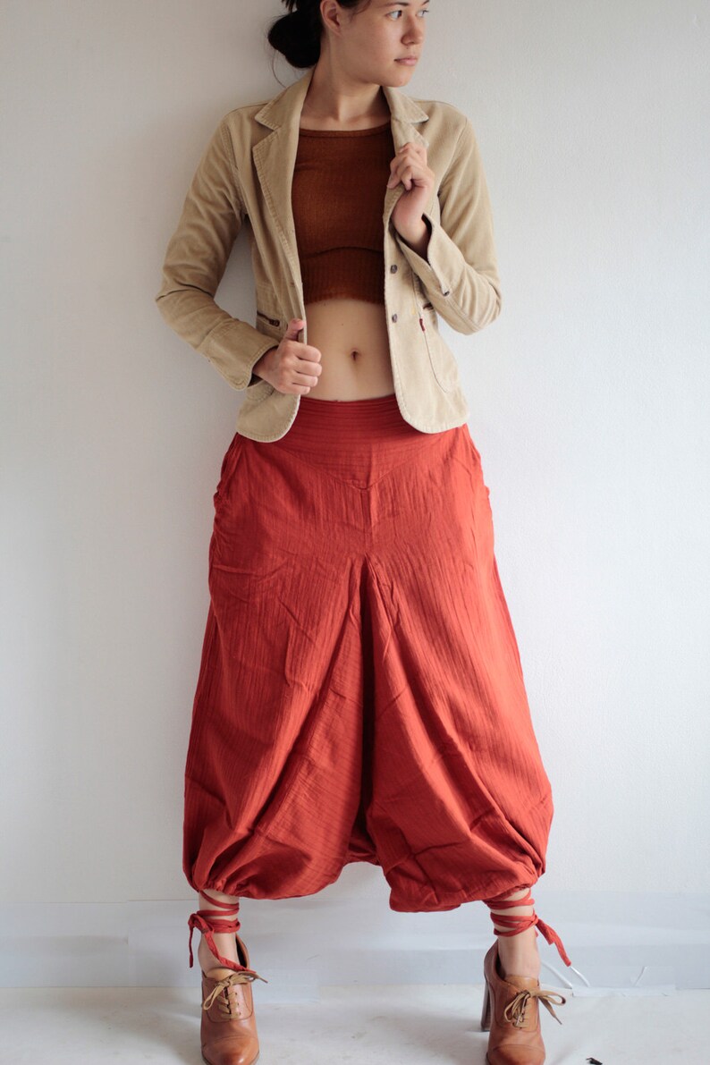 Pants/Hippie pants / harem pants /Linen/cotton In all colour and all size M,L,XL P1417 image 2