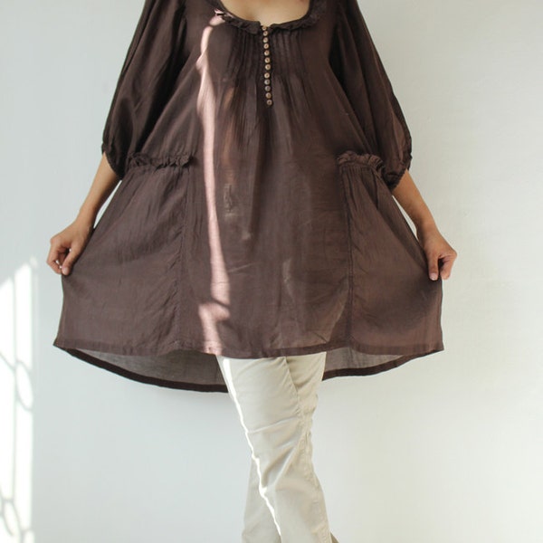 Semi long sleeves blouse  (361B)