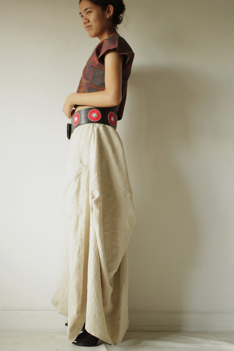 Hemp Funky Skirt...hemp Mix Linen Natural Avalible in Size M & Etsy
