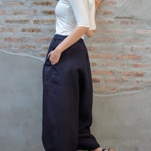 Pants/Capris length Linen Pants 135A / Harem Pants / Summer Pants image 3