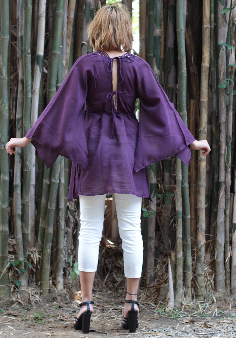 Tunics blouse mix silk size M ,boho,hippie, elegant, image 3